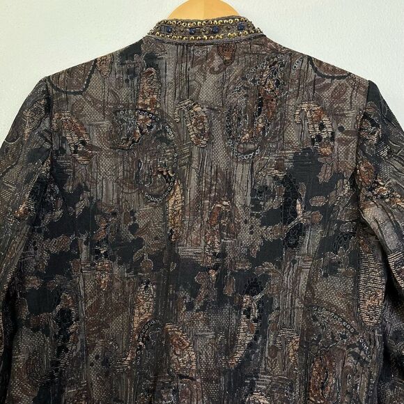 Chico’s Stunning Jewel Shireen Jacket 7/8 Sleeve Bejeweled Shimmery 1 Medium / 8 - Picture 8 of 10